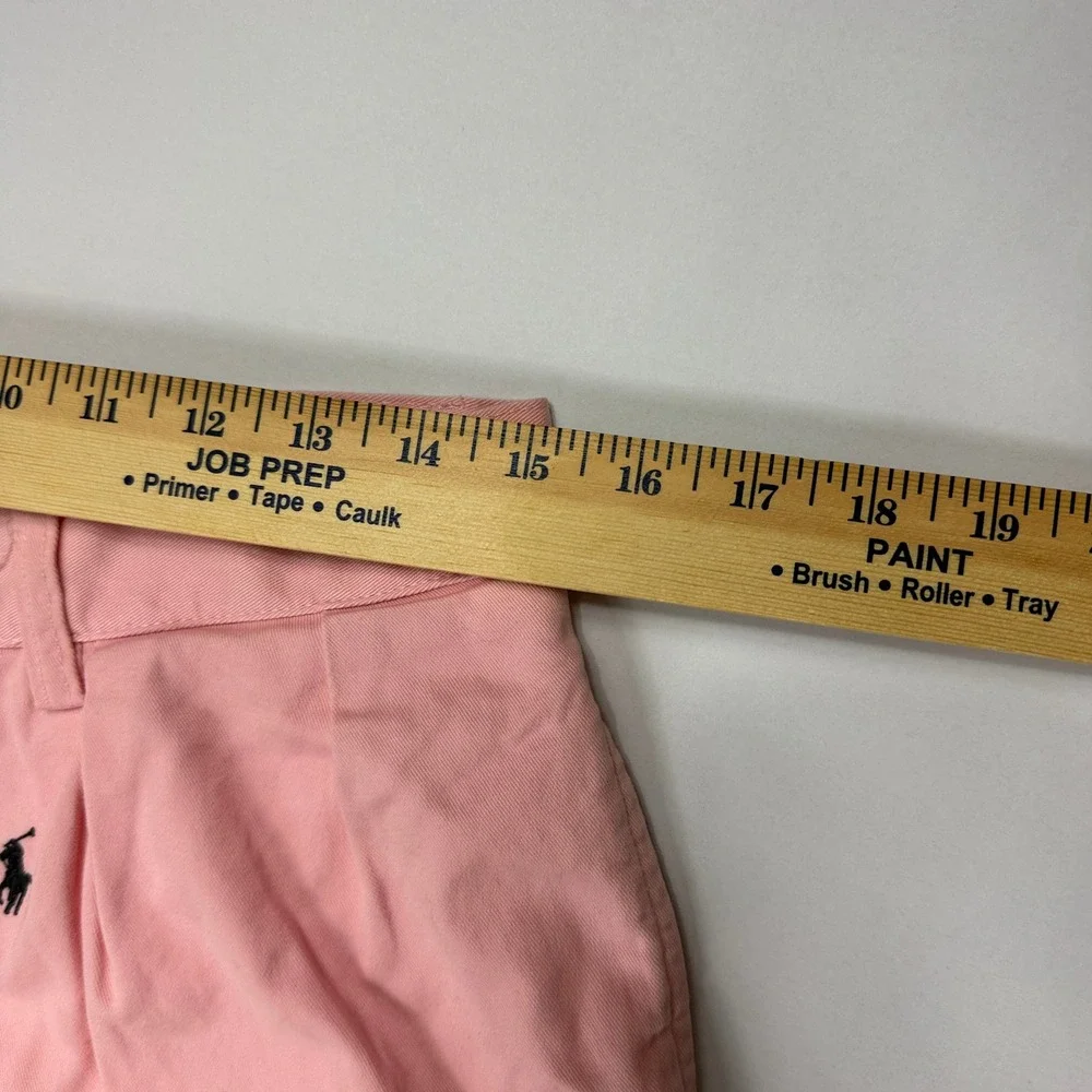 Y2K Polo Ralph Lauren Mens 30 Pink Chino Shorts All Over Pony Logo Embroidered